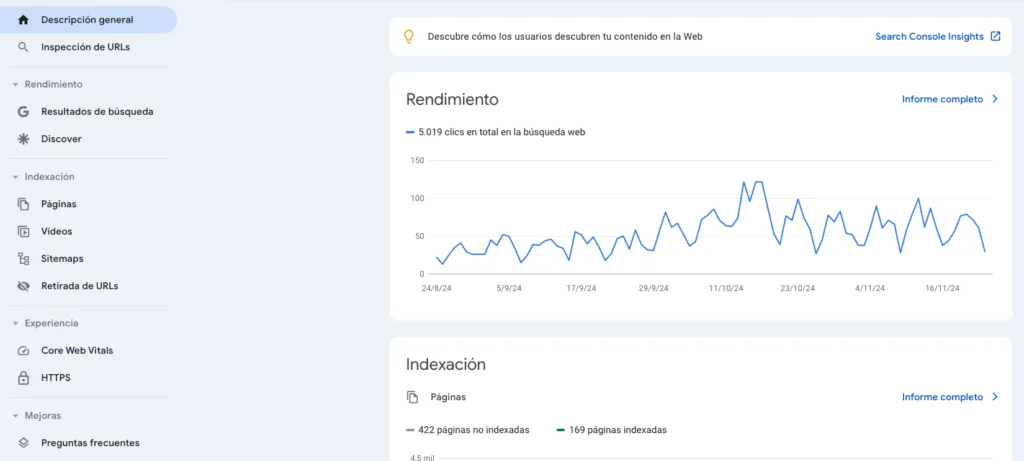 herramienta SEO google search console