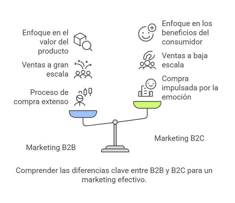 diferencias de marketing b2c con b2b