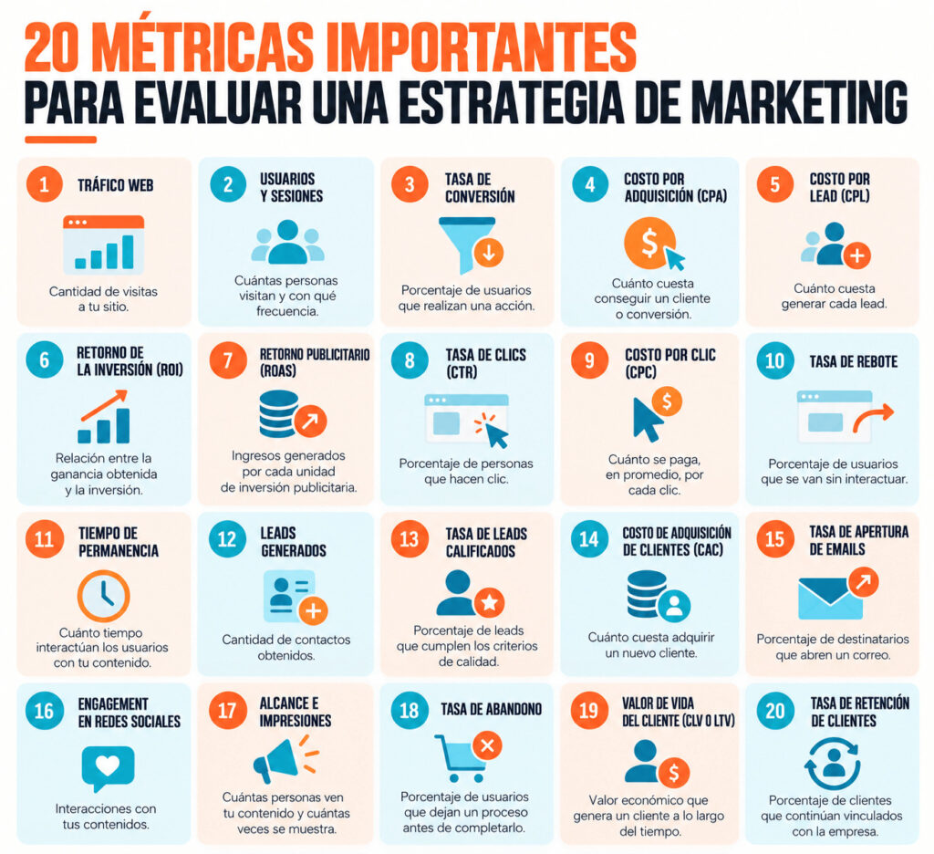 20 metricas marketing digital brief